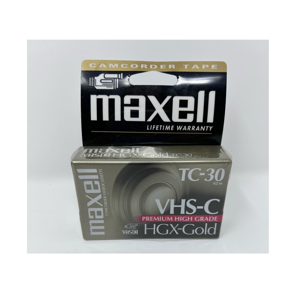 Maxell Camcorder Tape Lifetime Warranty VHSC HGX-gold TC-30 62M‎ Premium High